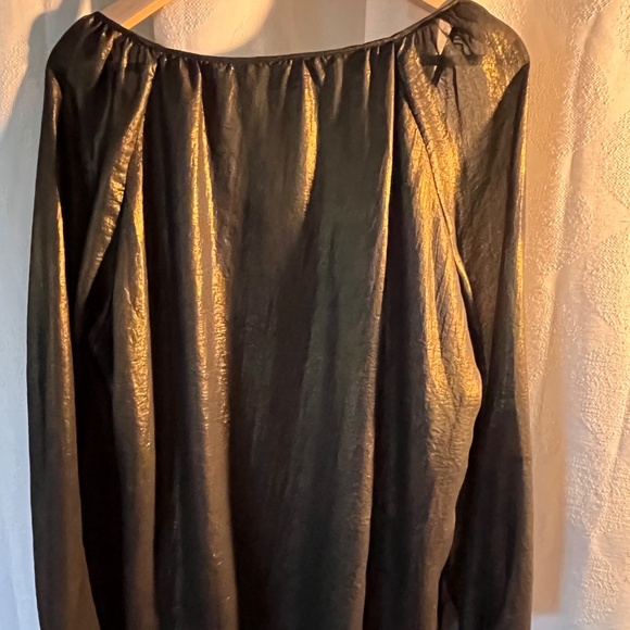 Cupio - Metallic Bronze semi sheer, lined long sleeve blouse - Picture 11 of 11